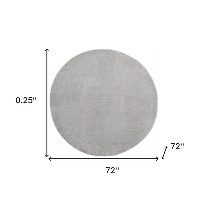 6' X 6' Gray Round Indoor Outdoor Area Rug HomeRoots