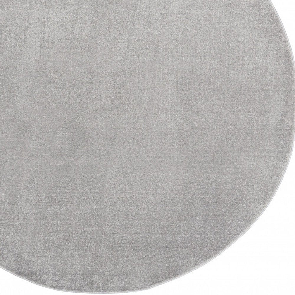 6' X 6' Gray Round Indoor Outdoor Area Rug — view 2