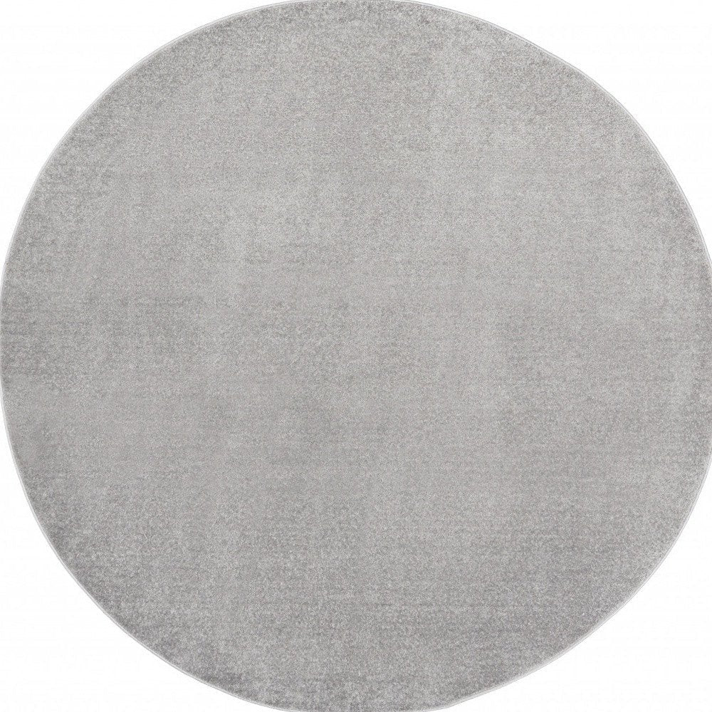 6' X 6' Gray Round Indoor Outdoor Area Rug — view 3