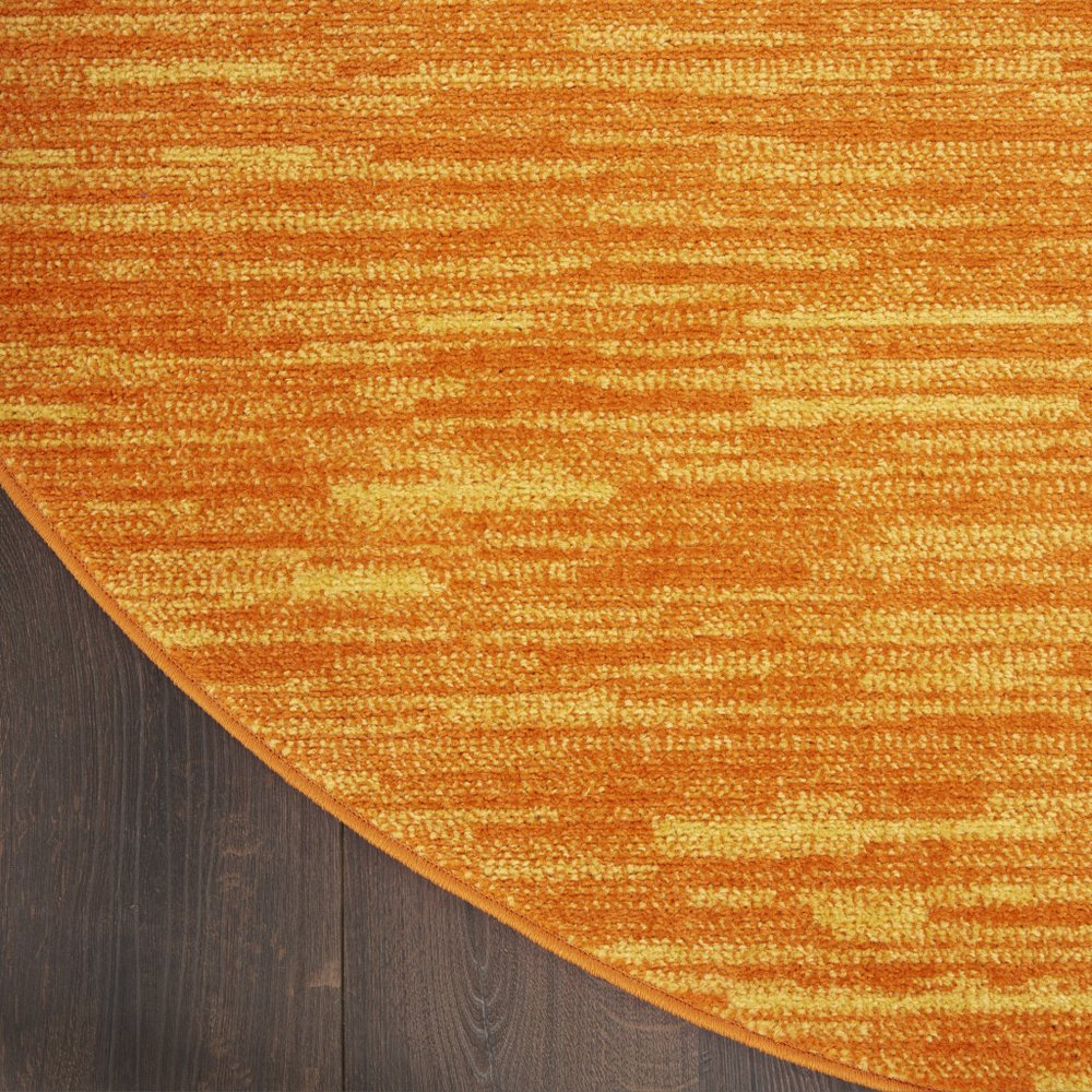 4' Orange Round Indoor Outdoor Area Rug — view 10