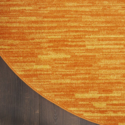 4' Orange Round Indoor Outdoor Area Rug HomeRoots