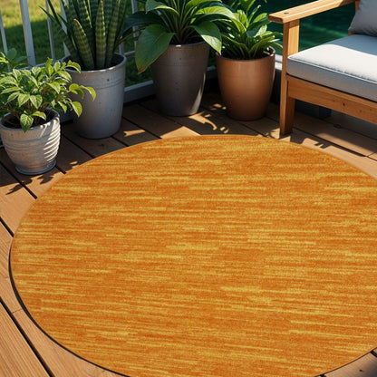 4' Orange Round Indoor Outdoor Area Rug HomeRoots