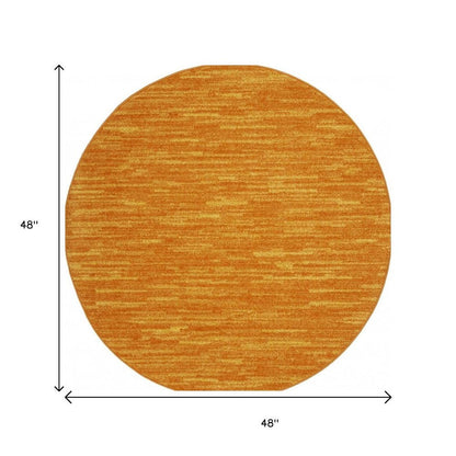 4' Orange Round Indoor Outdoor Area Rug HomeRoots