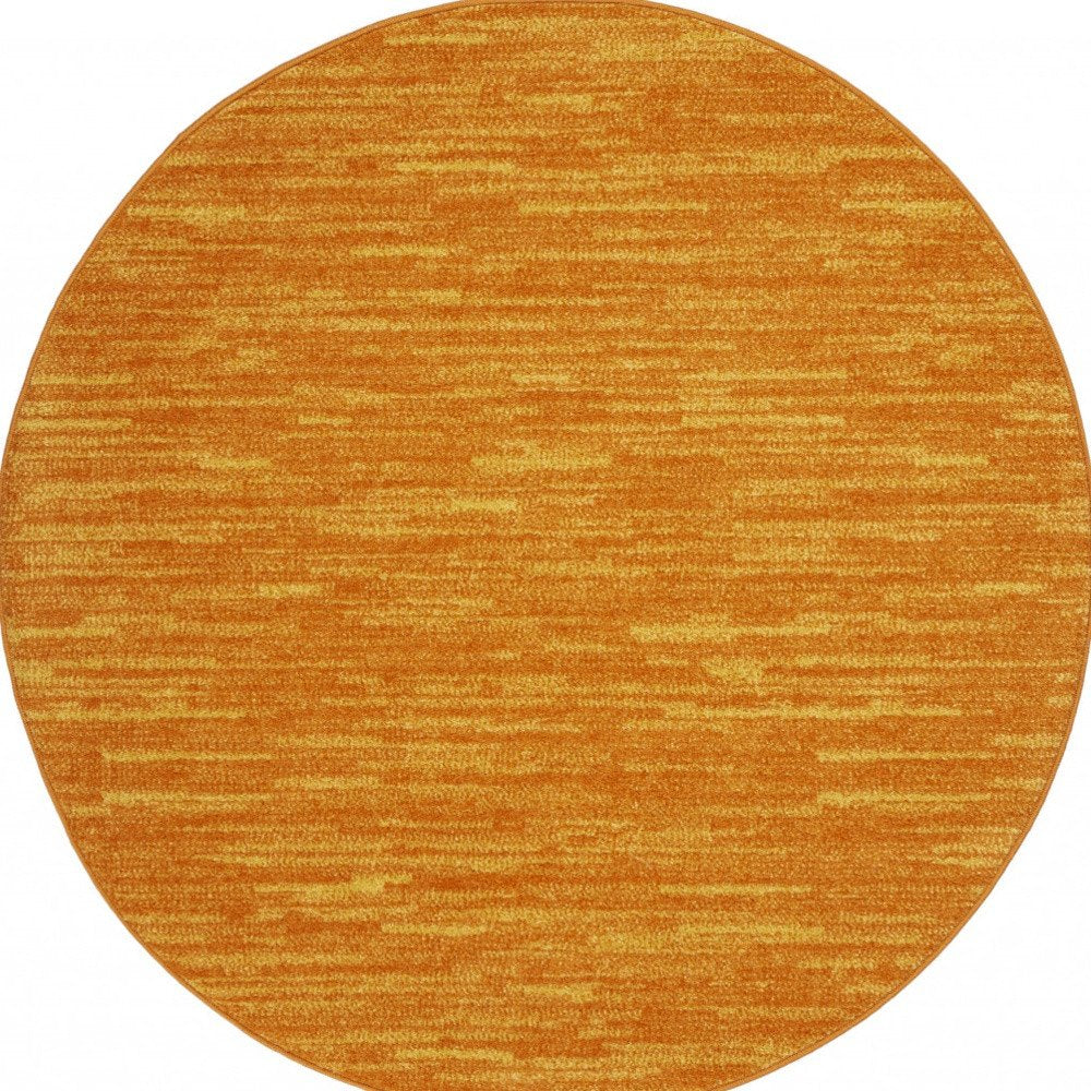 4' Orange Round Indoor Outdoor Area Rug — view 2