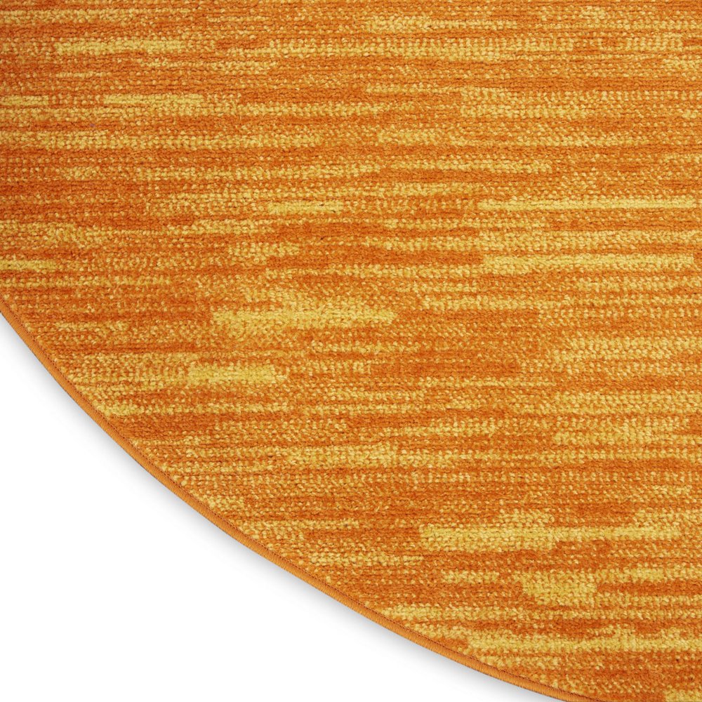 4' Orange Round Indoor Outdoor Area Rug — view 5