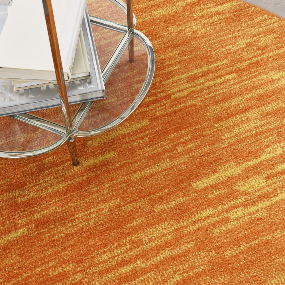 4' Orange Round Indoor Outdoor Area Rug HomeRoots
