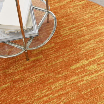 4' Orange Round Indoor Outdoor Area Rug HomeRoots