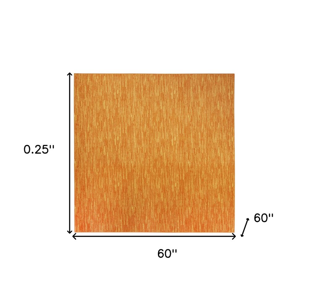5' X 5' Orange Square Indoor Outdoor Area Rug — view 1