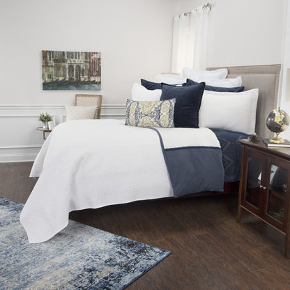 White Checkered King Quilt HomeRoots