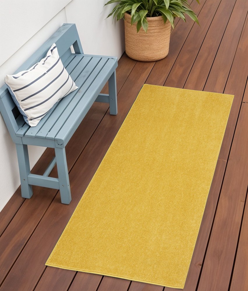 2' X 4' Yellow Indoor Outdoor Runner Rug HomeRoots