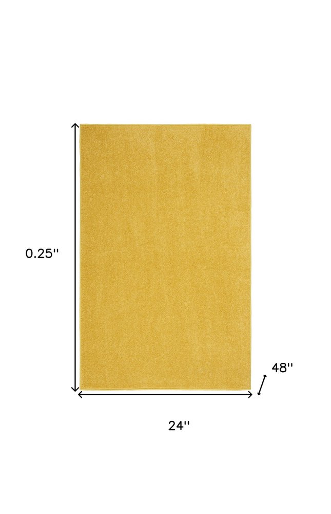 2' X 4' Yellow Indoor Outdoor Runner Rug HomeRoots