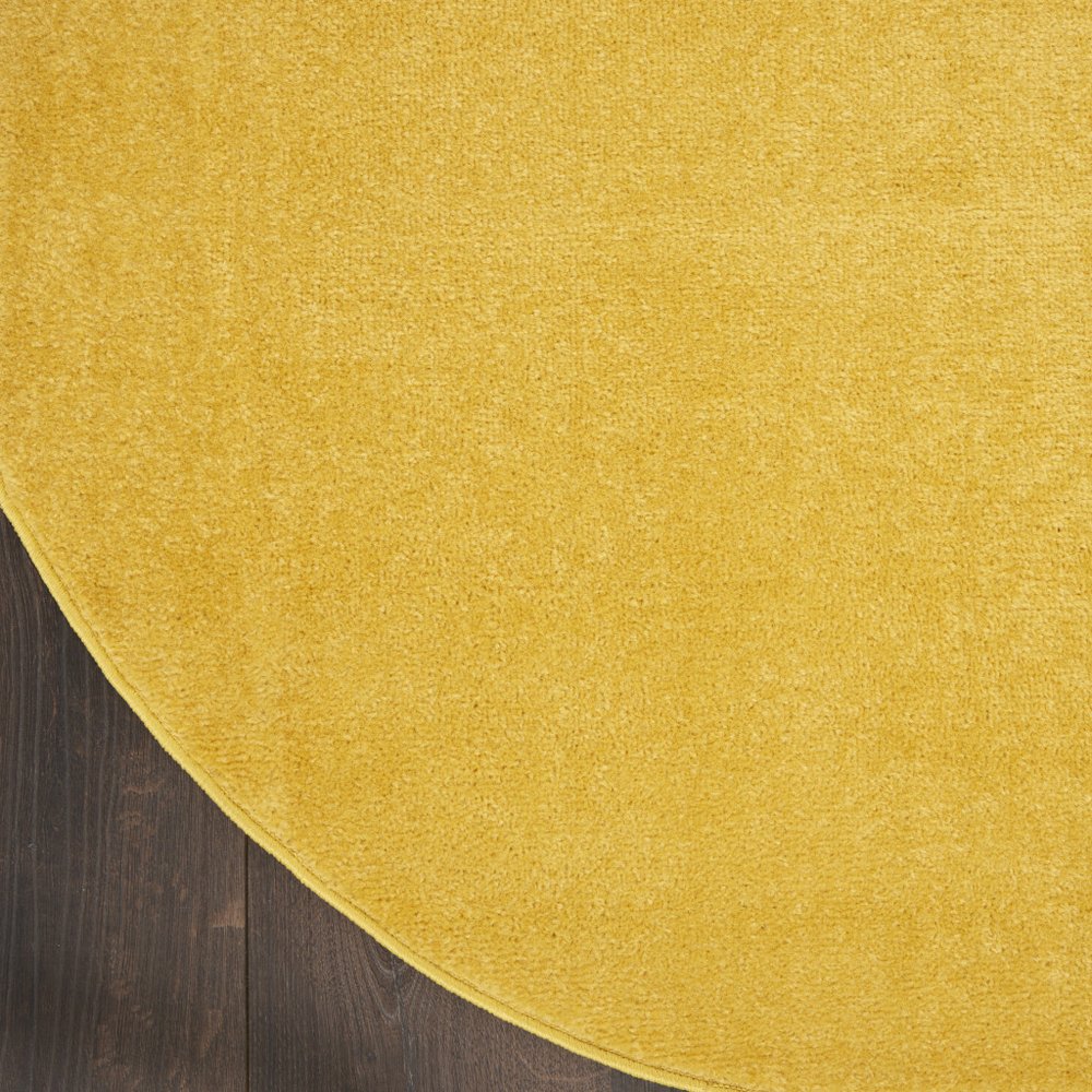 4' Yellow Round Indoor Outdoor Area Rug HomeRoots