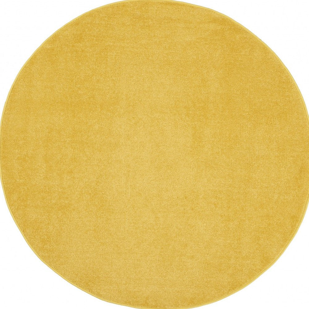 4' Yellow Round Indoor Outdoor Area Rug — view 3