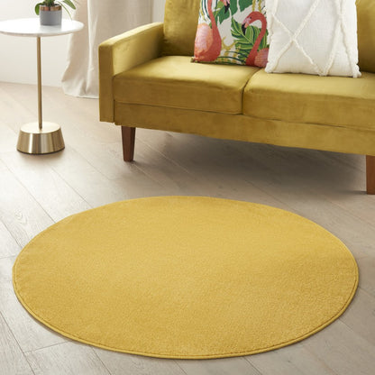 4' Yellow Round Indoor Outdoor Area Rug HomeRoots