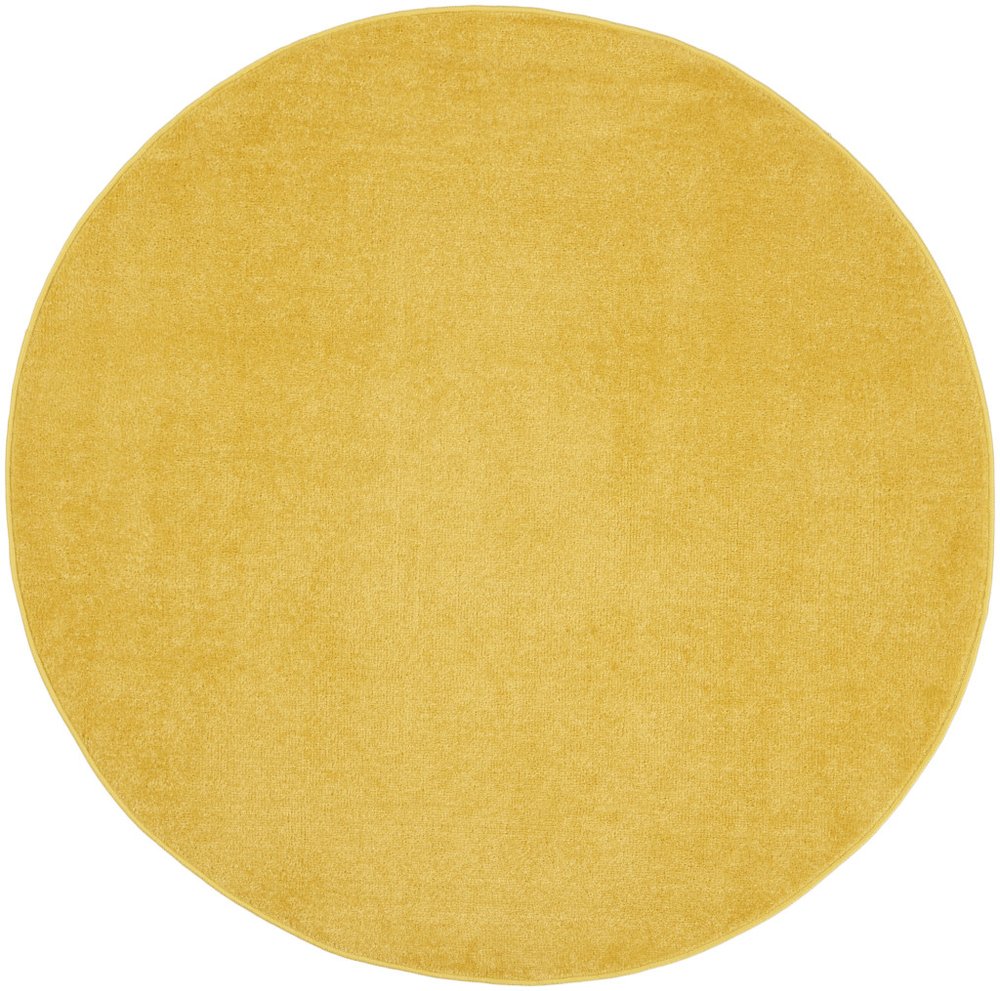 4' Yellow Round Indoor Outdoor Area Rug HomeRoots