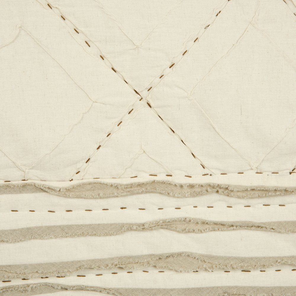 Ivory Geometric Queen Quilt HomeRoots