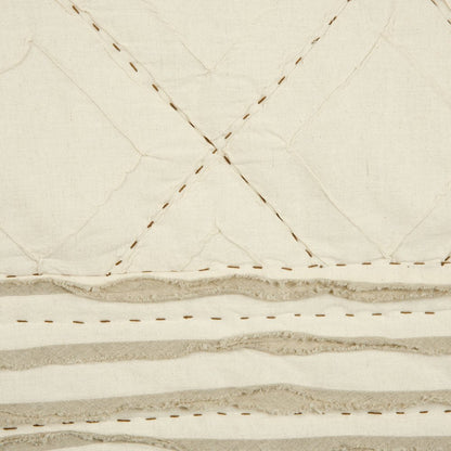 Ivory Geometric Queen Quilt HomeRoots