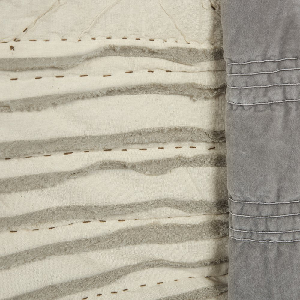 Ivory Geometric Queen Quilt HomeRoots
