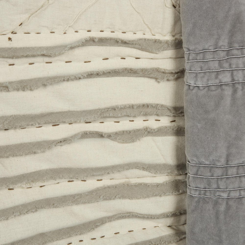 Ivory Geometric Queen Quilt HomeRoots