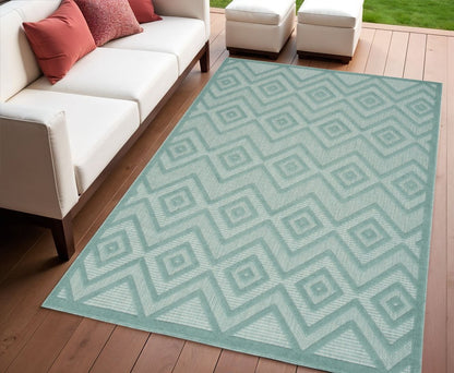 4' X 6' Aqua Indoor Outdoor Area Rug HomeRoots