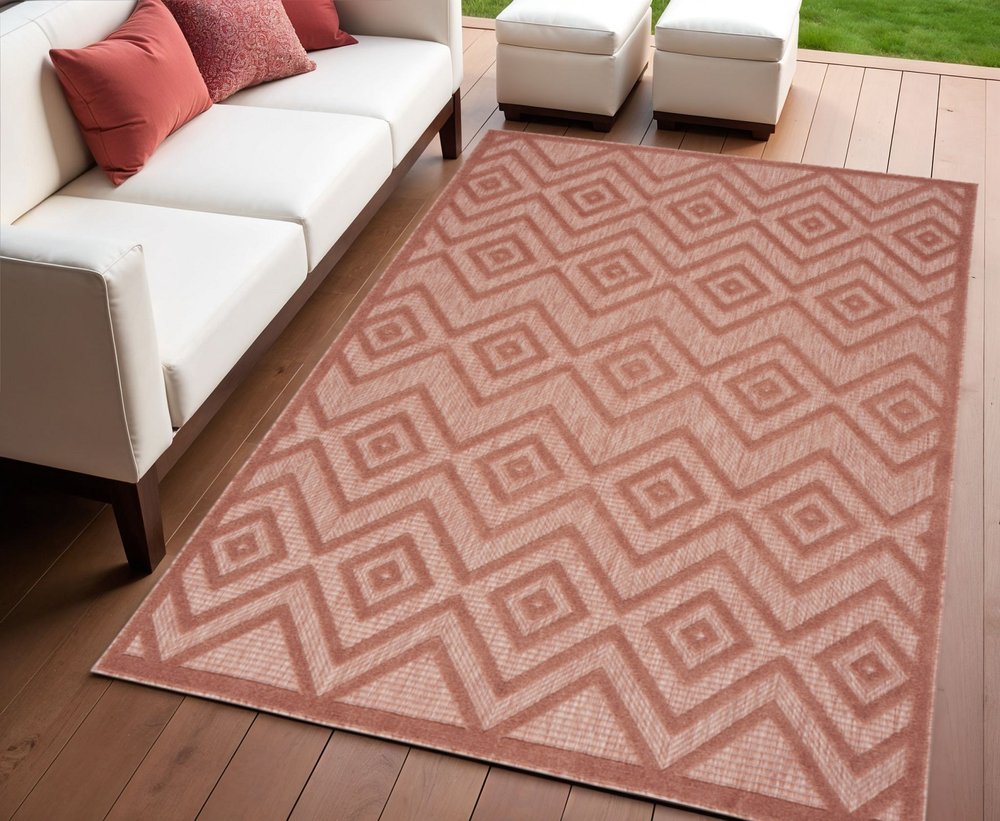 4' X 6' Coral Indoor Outdoor Area Rug HomeRoots