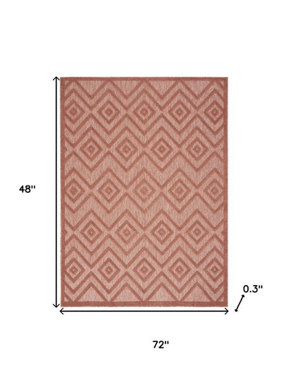 4' X 6' Coral Indoor Outdoor Area Rug HomeRoots