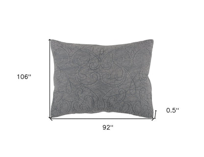 Gray Damask King Quilt HomeRoots