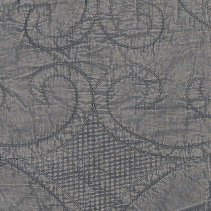 Gray Damask King Quilt HomeRoots