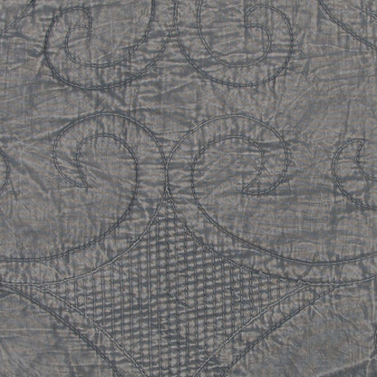Gray Damask King Quilt HomeRoots