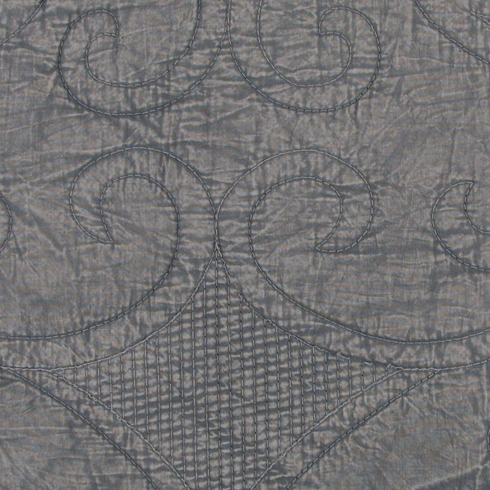 Gray Damask King Quilt HomeRoots