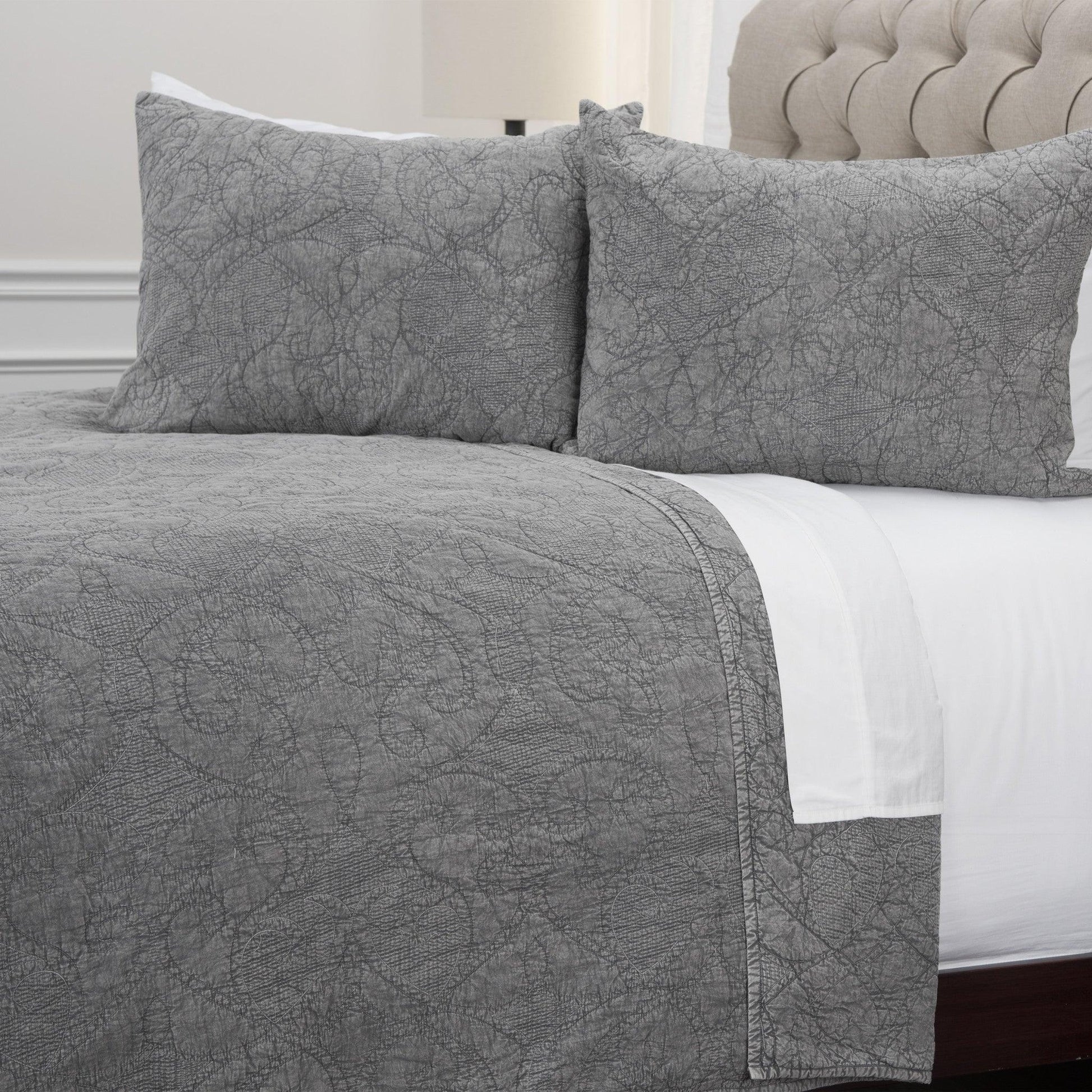 Gray King 100% Cotton 300 Thread Count Machine Washable Down Alternative Comforter - FurniFindUSA