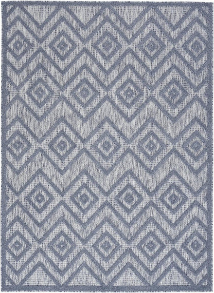 4' X 6' Denim Blue Indoor Outdoor Area Rug