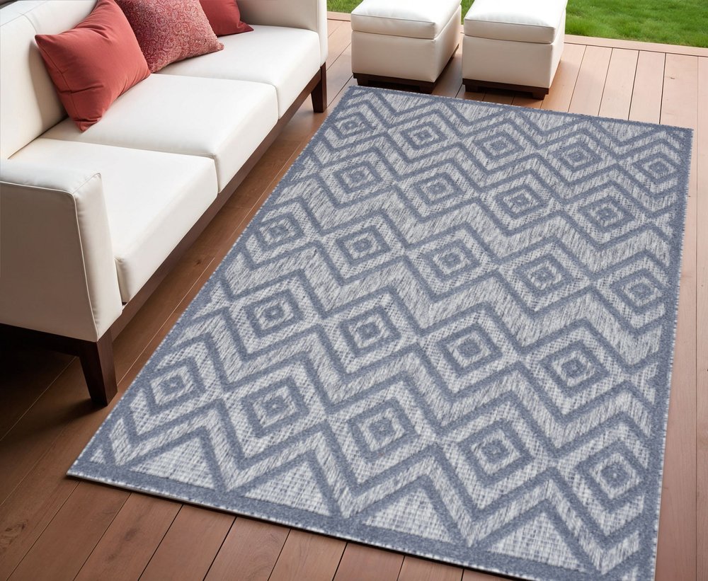 4' X 6' Denim Blue Indoor Outdoor Area Rug — view 2