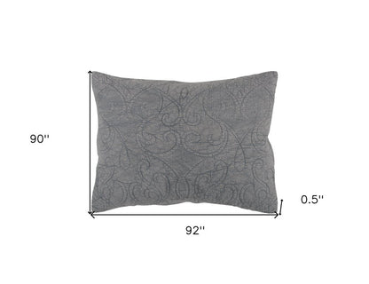 Gray Damask Queen Quilt HomeRoots