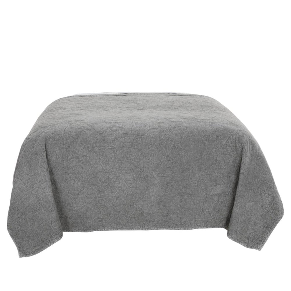 Gray Damask Queen Quilt HomeRoots