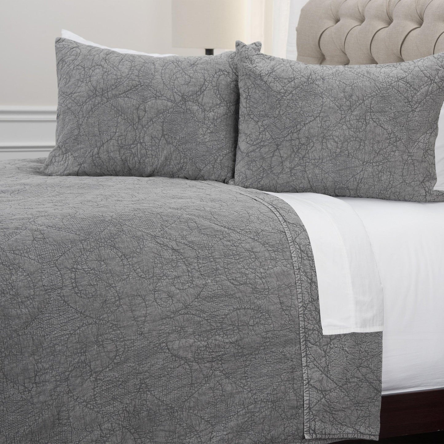 Gray Queen 100% Cotton 300 Thread Count Machine Washable Down Alternative Comforter - FurniFindUSA