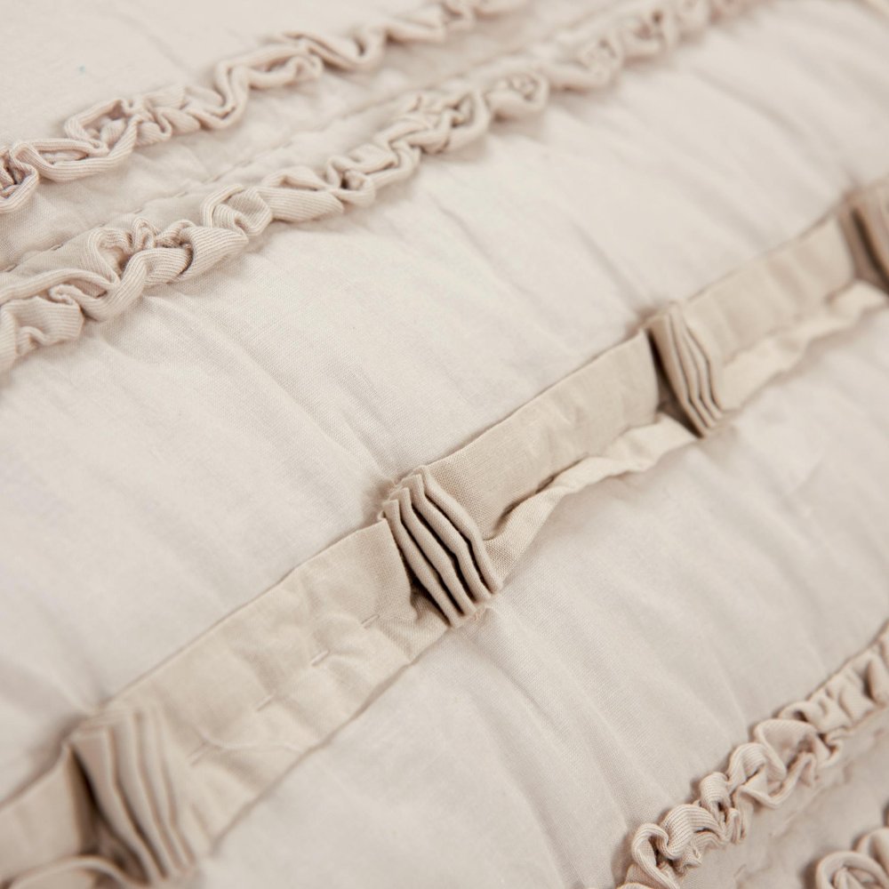 92" X 106" Natural Striped Cotton Quilt — view 1