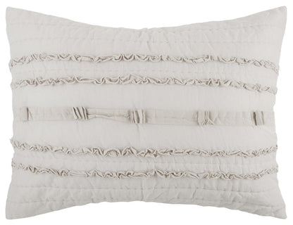 92" X 106" Natural Striped Cotton Quilt