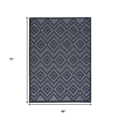 4' X 6' Blue Indoor Outdoor Area Rug HomeRoots