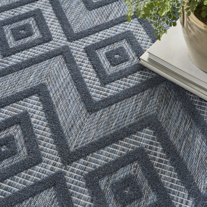 4' X 6' Blue Indoor Outdoor Area Rug HomeRoots