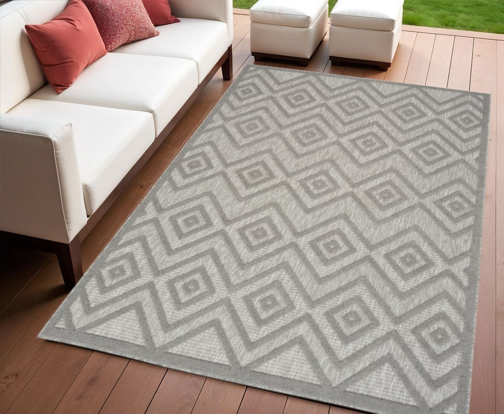 4' X 6' Gray Indoor Outdoor Area Rug — view 4