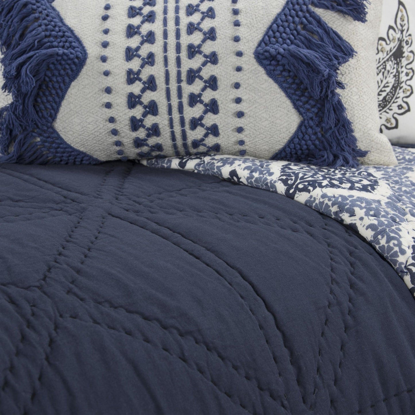 Indigo King 100% Cotton 300 Thread Count Machine Washable Down Alternative Comforter - FurniFindUSA