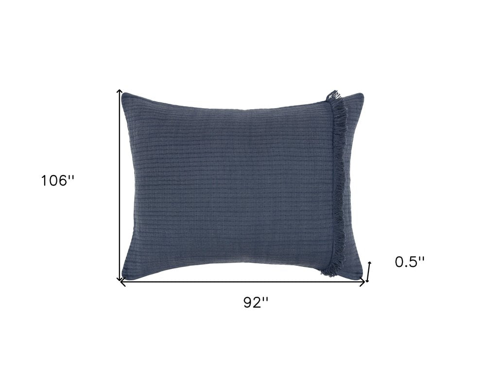 Indigo Checkered King Quilt HomeRoots