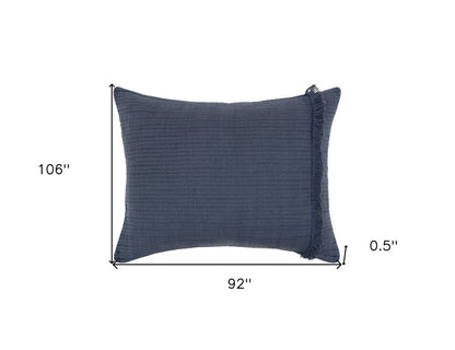 Indigo Checkered King Quilt HomeRoots