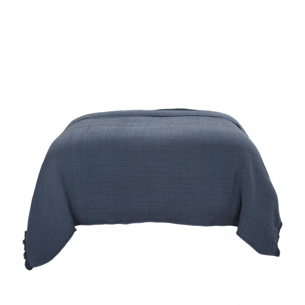 Indigo Checkered King Quilt HomeRoots