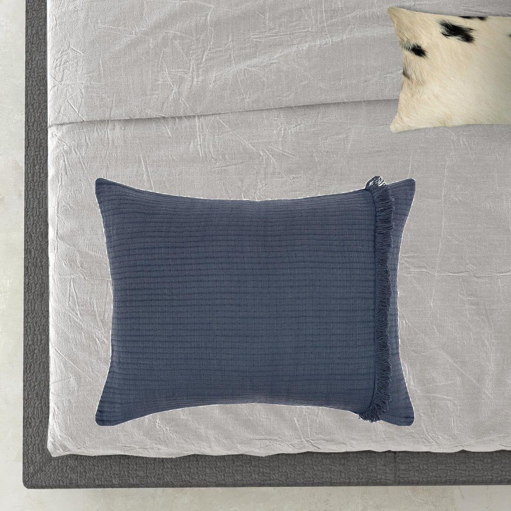 Indigo Checkered Queen Quilt HomeRoots