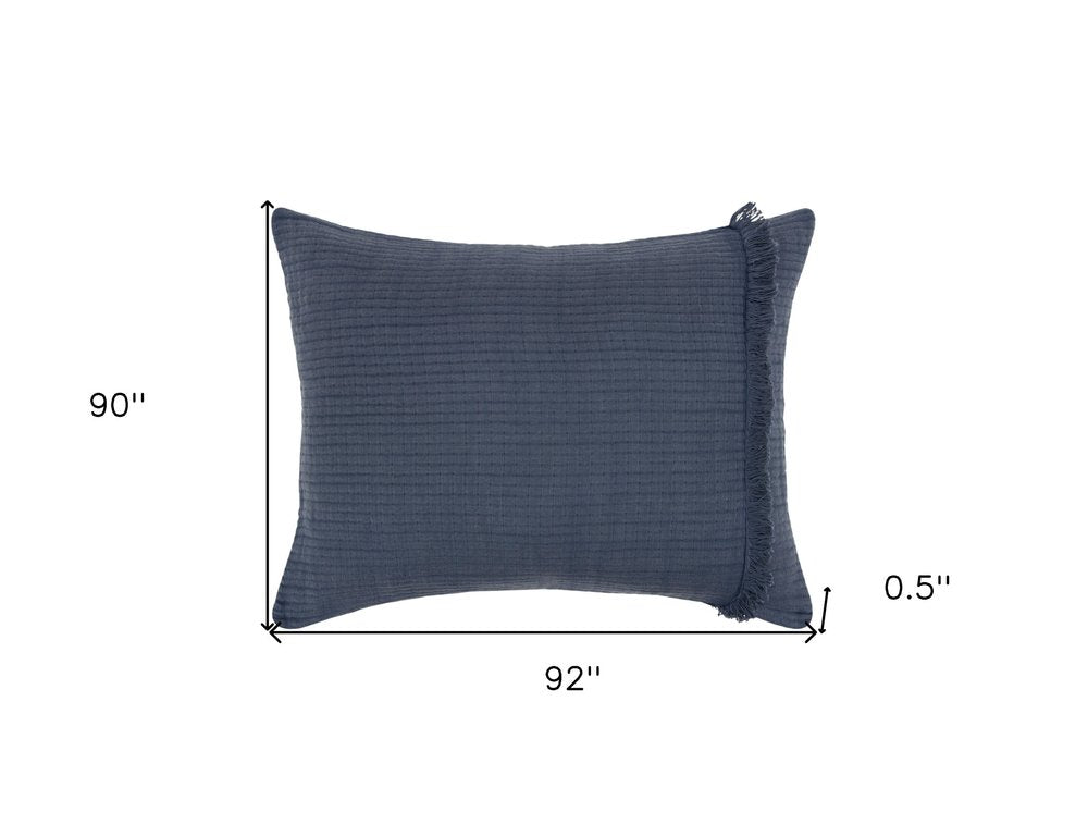 Indigo Checkered Queen Quilt HomeRoots