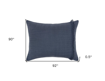 Indigo Checkered Queen Quilt HomeRoots