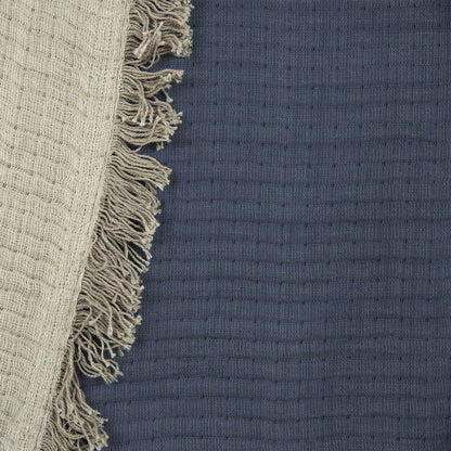 Indigo Checkered Queen Quilt HomeRoots