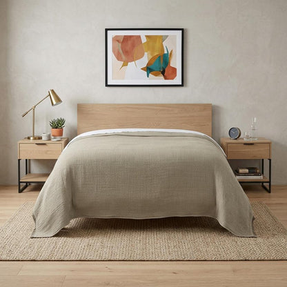 Natural Checkered King Quilt